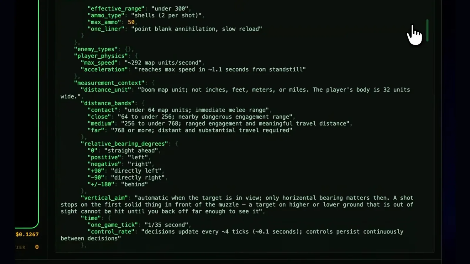 openjev state blob listing enemy types, effective range, movement context, and a plain-English strategy line reading point blind ambushing, slow reload openjev state blob listing enemy types, effective range, movement context, and a plain-English strategy line reading point blind ambushing, slow reload