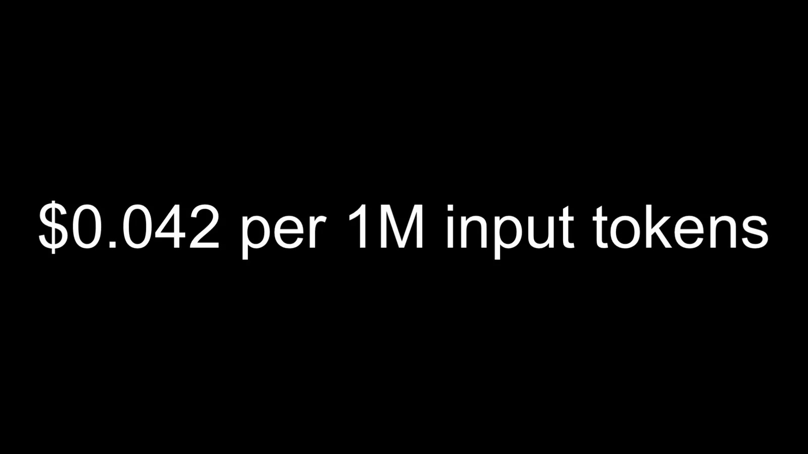 TypeSafe pricing card stating Jev input costs 0.042 dollars per one million tokens with output tokens free